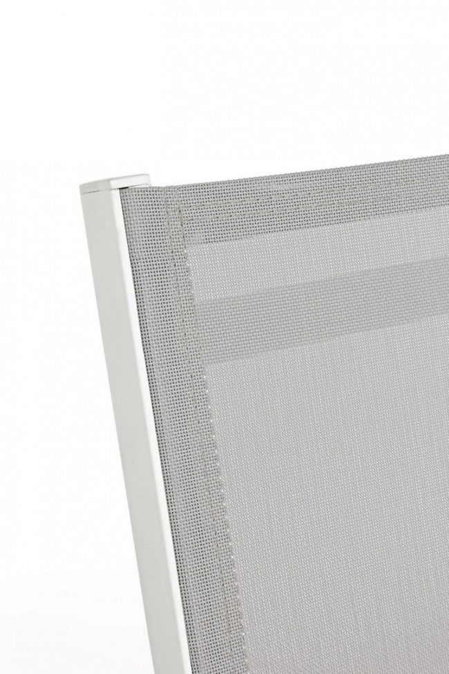 Outdoor-Stuhl aus weißgrauem Aluminium Elin 47X57X H88 cm