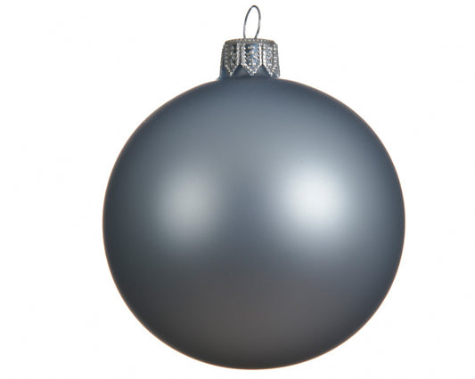 Christbaumschmuck, mattgraue Glaskugel, 8 cm