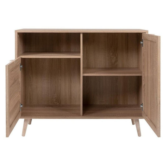 Sideboard mit zwei Türen und offenem Fach mit Korbeffekt BALI 101x40x h87 cm