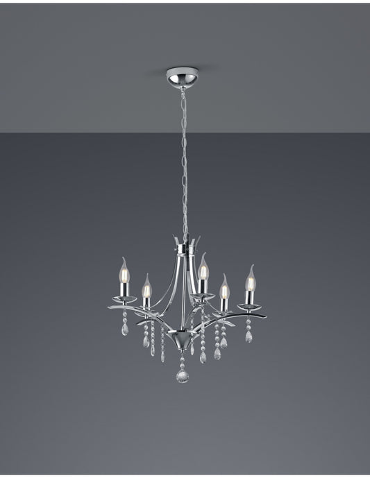 Lampadisch Contemporary 5 Portalampada E14 Luzern Crom Trio Lighting