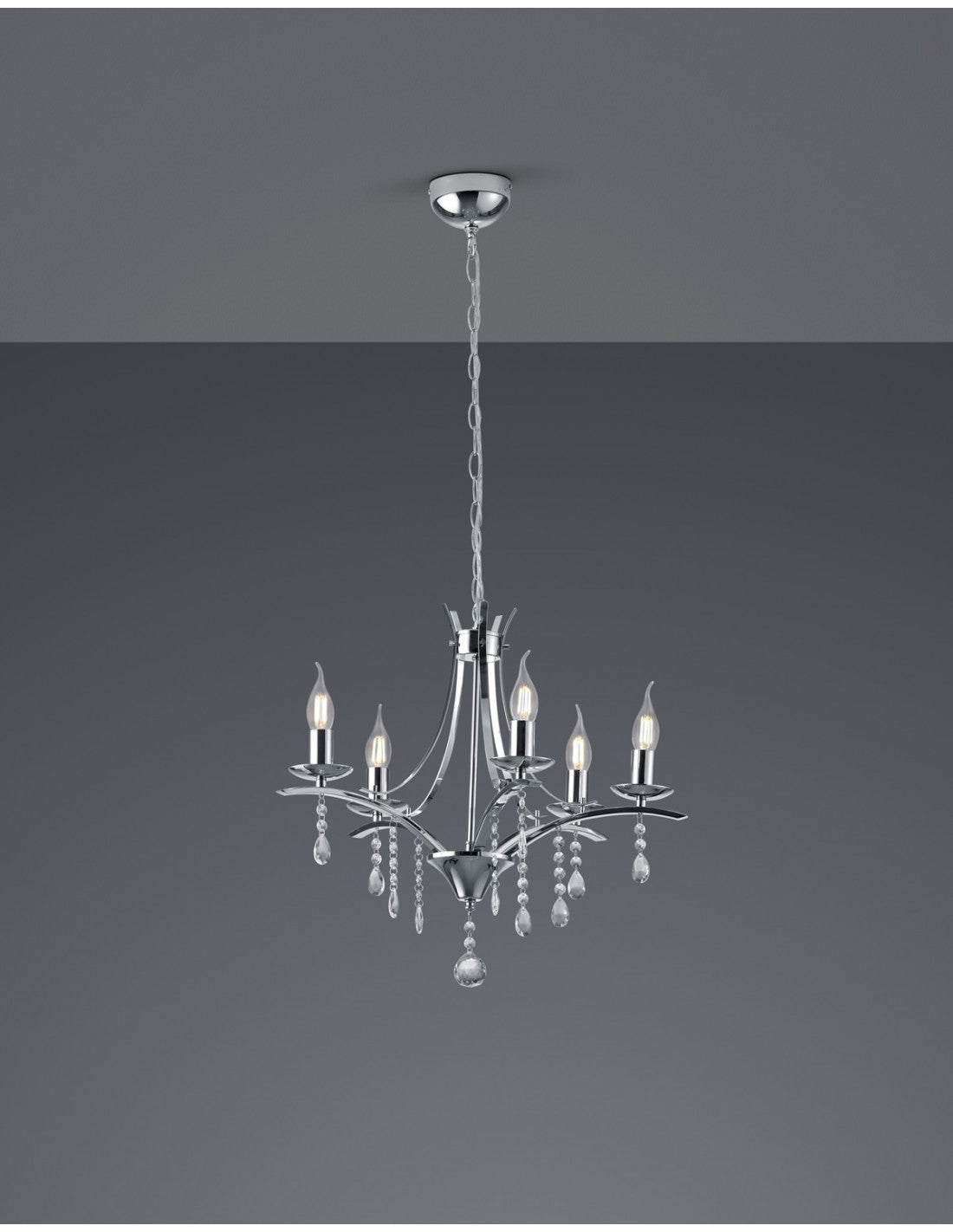 Lampadisch Contemporary 5 Portalampada E14 Luzern Crom Trio Lighting