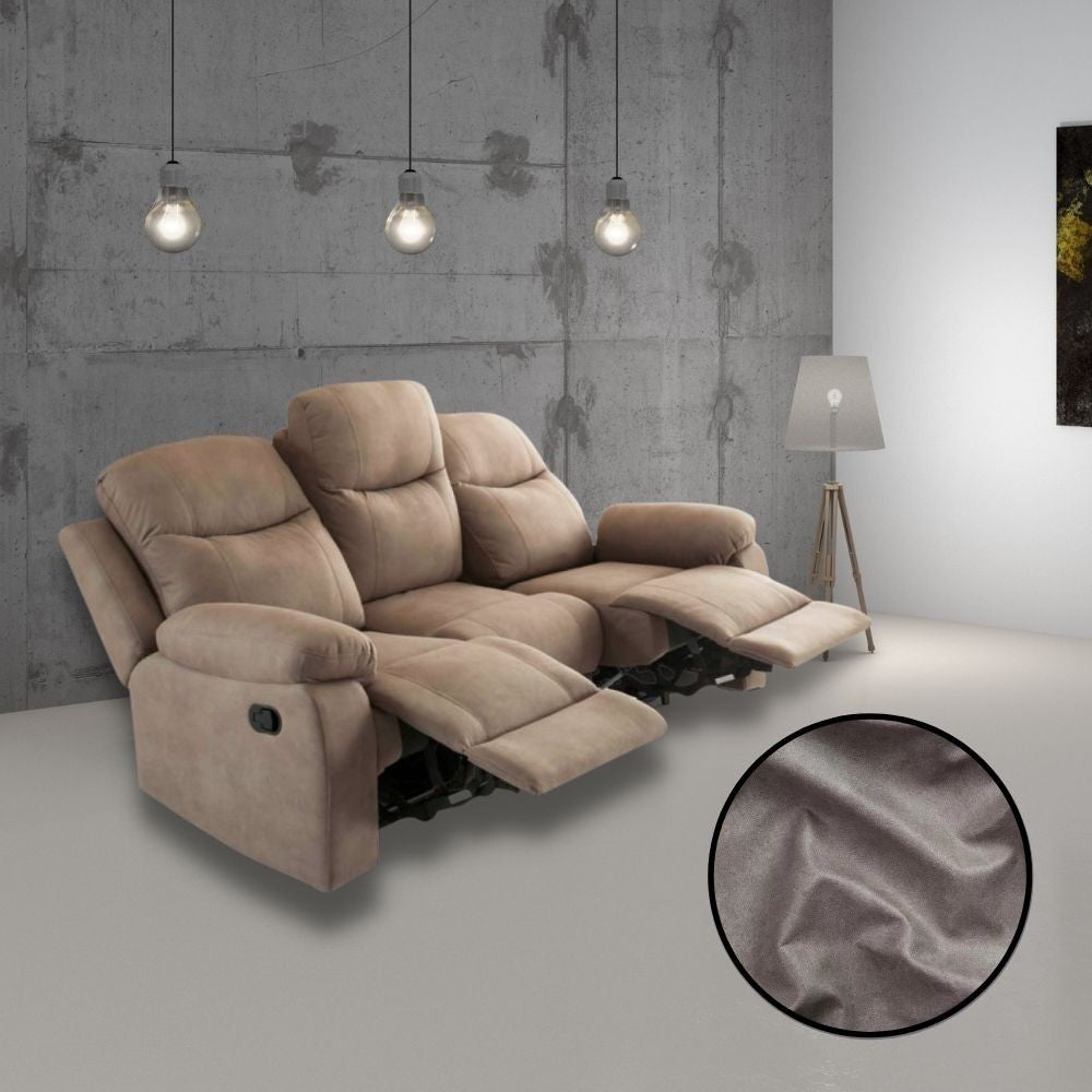 Chicago 3-Sitzer-Liegesofa silbergrau Ranger 10