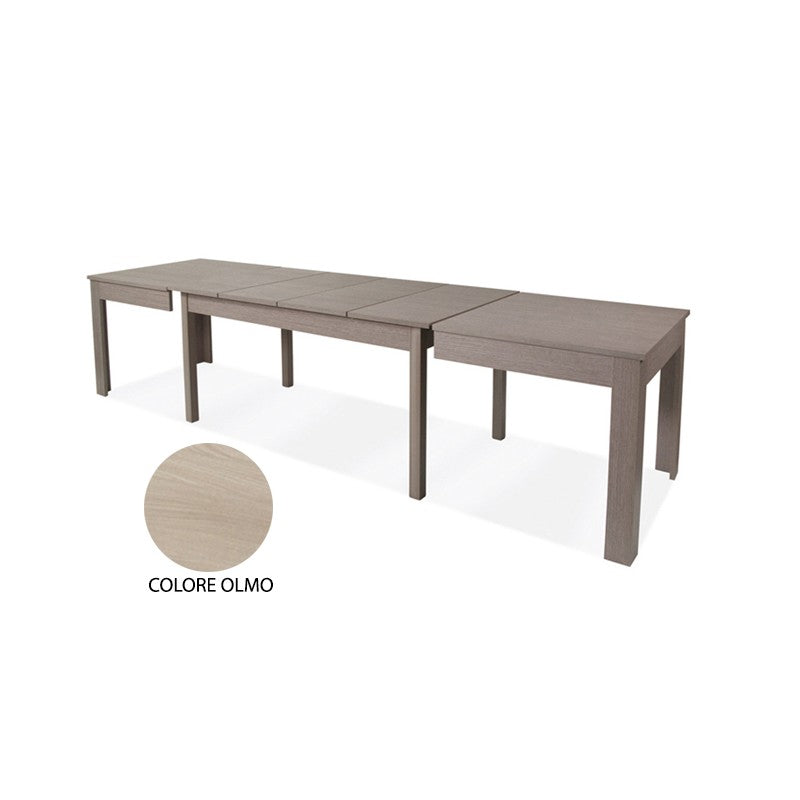 Ausziehbarer Tisch aus ulmenfarbenem Melaminholz 160-320x90 cm