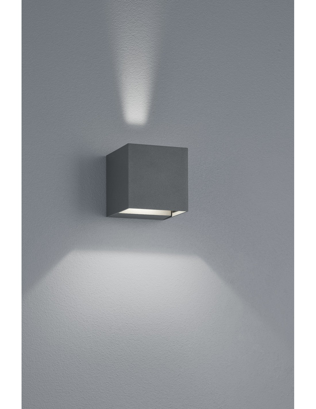 Anthrazit Cube Wandleuchte Doppel-LED-Licht Adaja IP54 Trio Lighting