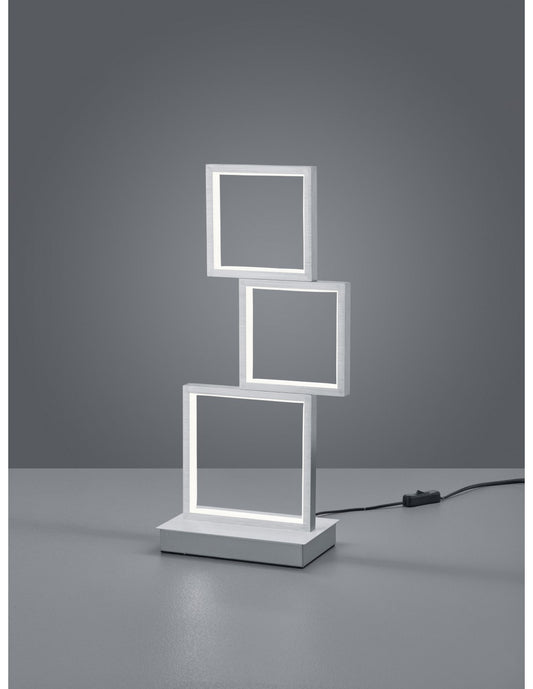Tischleuchte LED Sorrento 3 quadratisch H50 cm Aluminium Trio Lighting