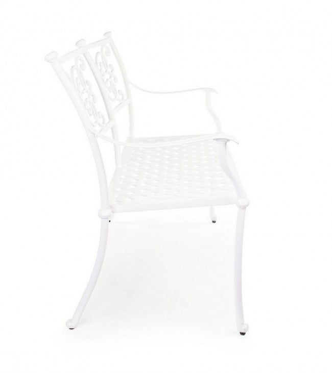 Weiße Lilie Bank für Outdoor cm 110 x 59 x 85 h
