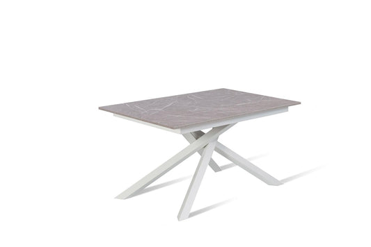 Ausziehbarer Tisch anthrazit-weiß 90 cm x 140- 190 cm H. 76 cm