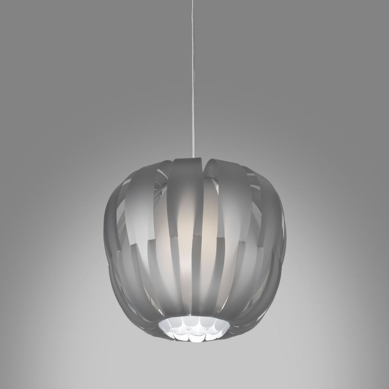 Aufhängung 3 Lichter Silber aus verchromtem Metall Cm. 75 x 60h