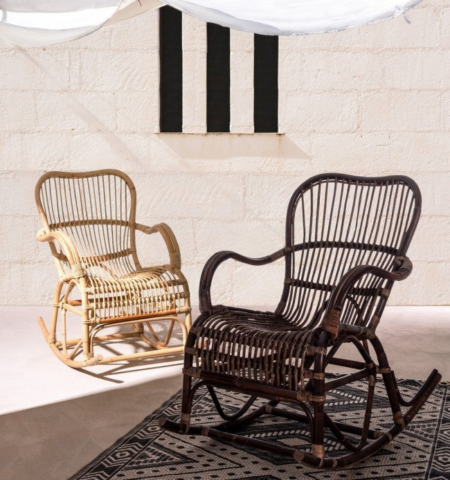 CASIMIRA Schaukelsessel aus natürlichem Rattan, 66 x 82 x 88 cm
