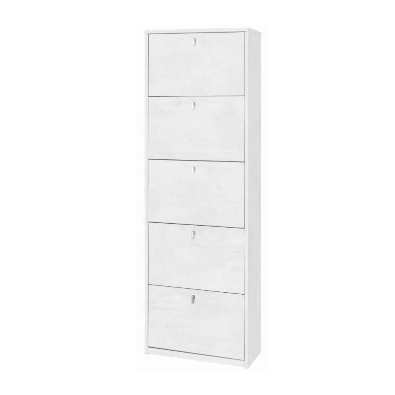 Scarpiera slim rettaspazio 5 ante Bianco Ossido 63x29x h190 cm