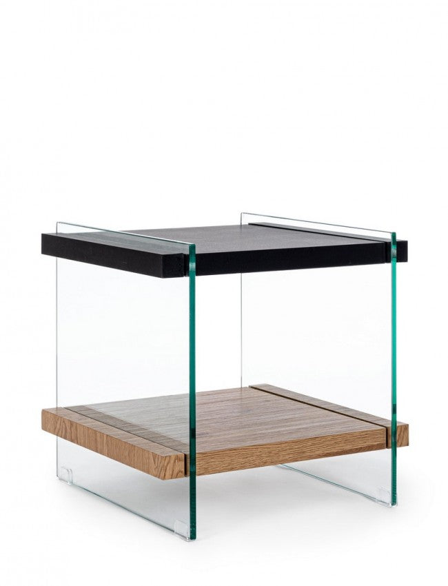 Couchtisch 2P Line Holz Schwarz 50X50