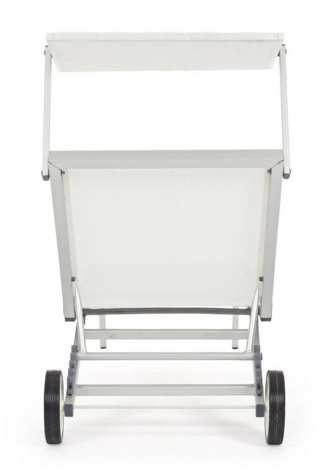Cross-Sonnenliege mit weißen Aluminiumrädern