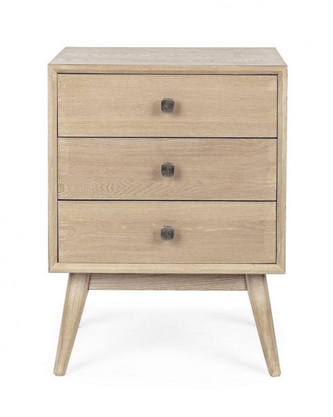 Alannis Nachttisch mit 3 Schubladen aus Melaminholz, 48 x 35 x 66 h cm