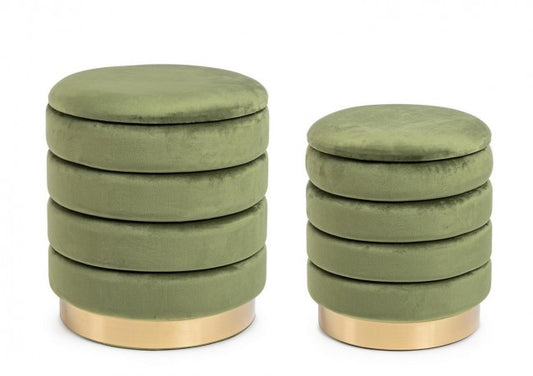 Set2 Pouf Inzint-Olive-Container Olive in Tellowellen