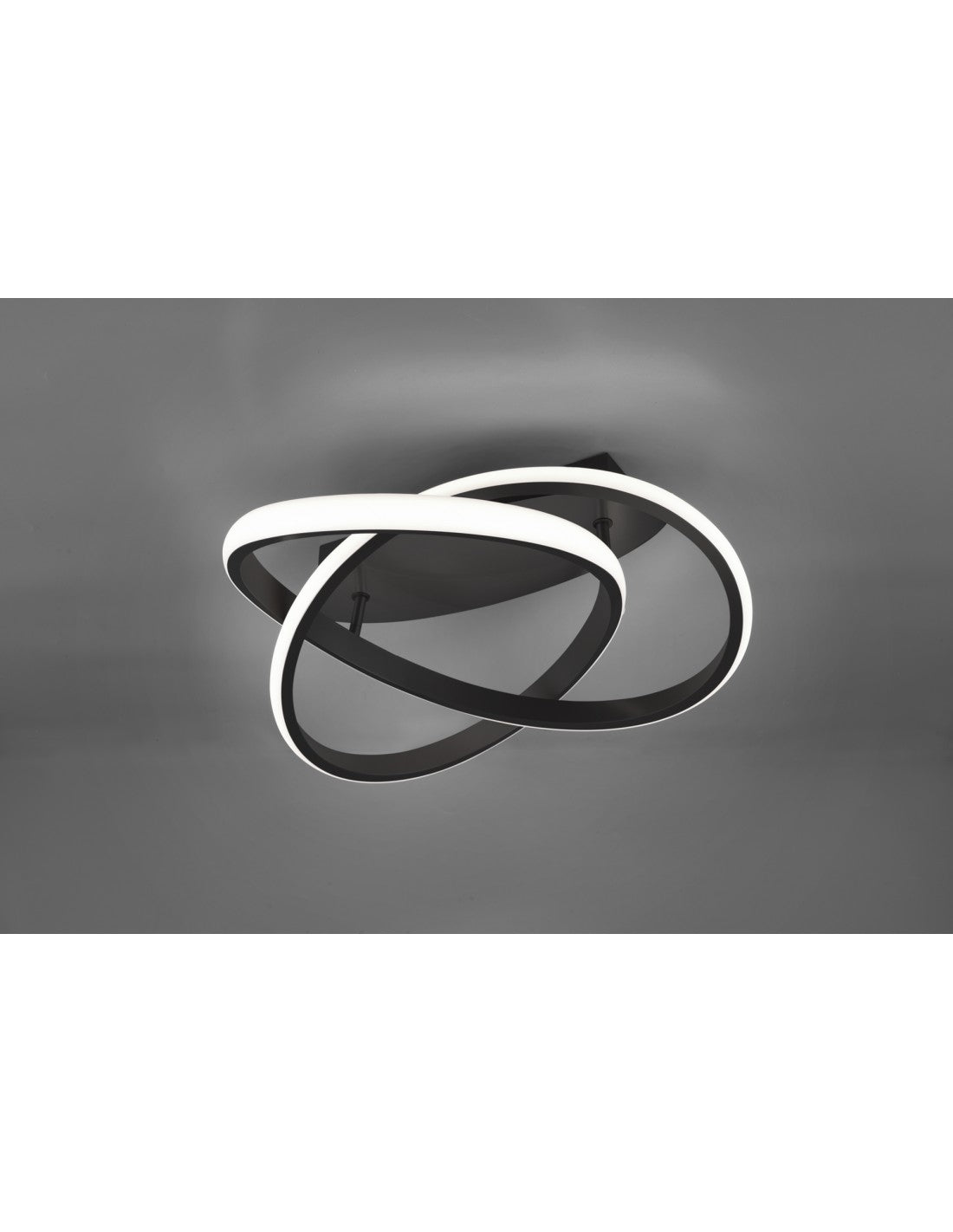 Course Deckenleuchte Anthrazit Spirale Led 18w Dimmbar Ø45 cm Trio Lighting