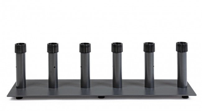 Schirmständer aus dunkelgrauem Metall für 6 Personen, 100 x 30 x 26 cm