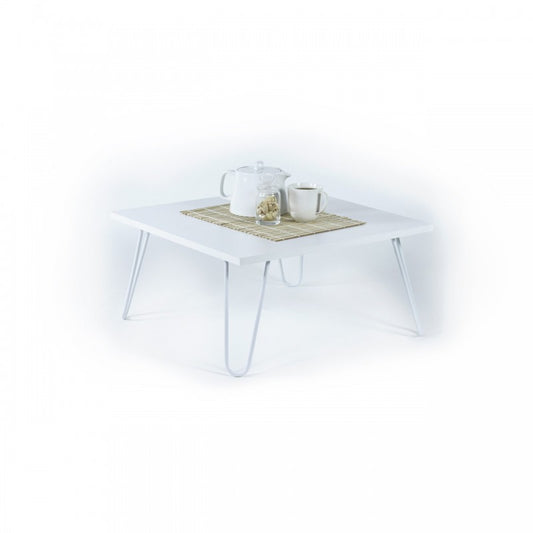 Tavolino per colazione letto bianco Con gambe pieghevoli cm 60 x 60 x 29 h EFFEZ