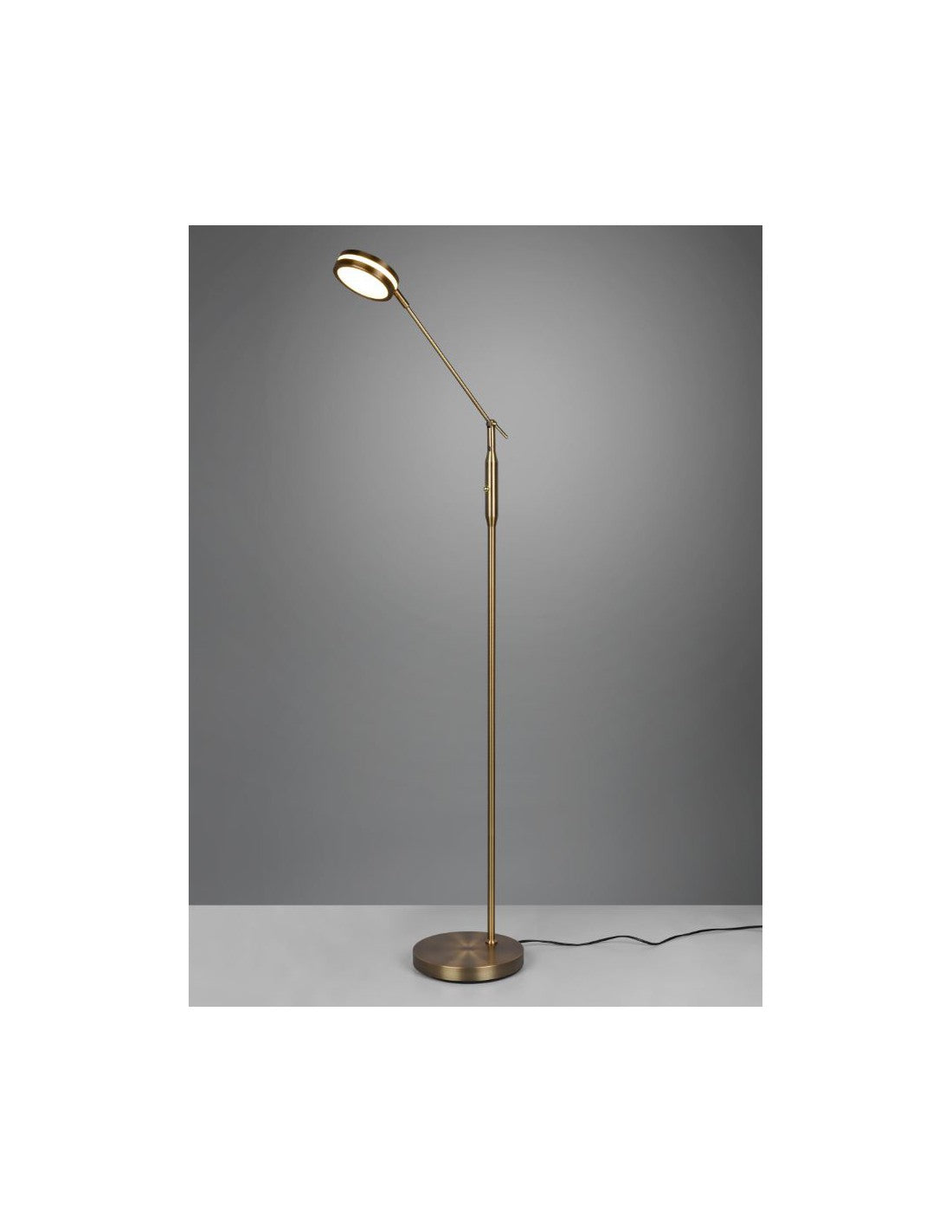 Piantana Touch Led Disco Orientabile Franklin Brass Aged Trio Beleuchtung