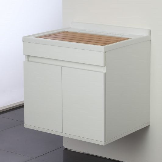 Hängewaschbecken mit zwei Türen Weiß 60x50x h61 cm