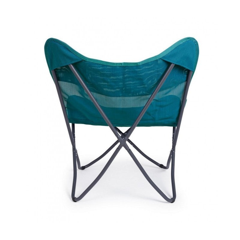 Klappbarer Strandstuhl aus wassergrünem Textilene BUTTERFLY GABICCE 77,5x81x H89 cm