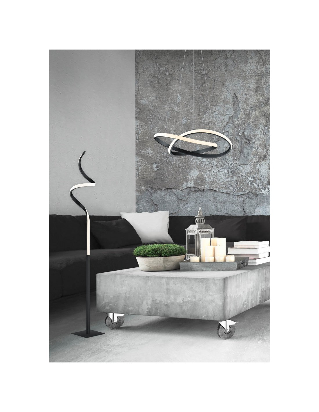 Dimmbare Course Led Touch Stehleuchte H145 cm Anthrazit Trio Lighting