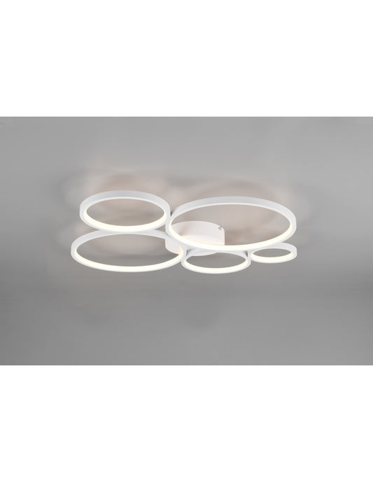 Plafoniera Rondo 5 Cerchi Le Deinbare Bianco L59 cm Trio Lighting