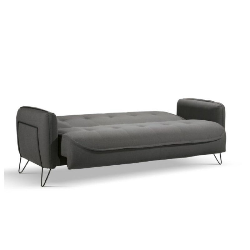 Dreisitzer Schlafsofa aus Stoff Grau CROWN 215x94x h98 cm