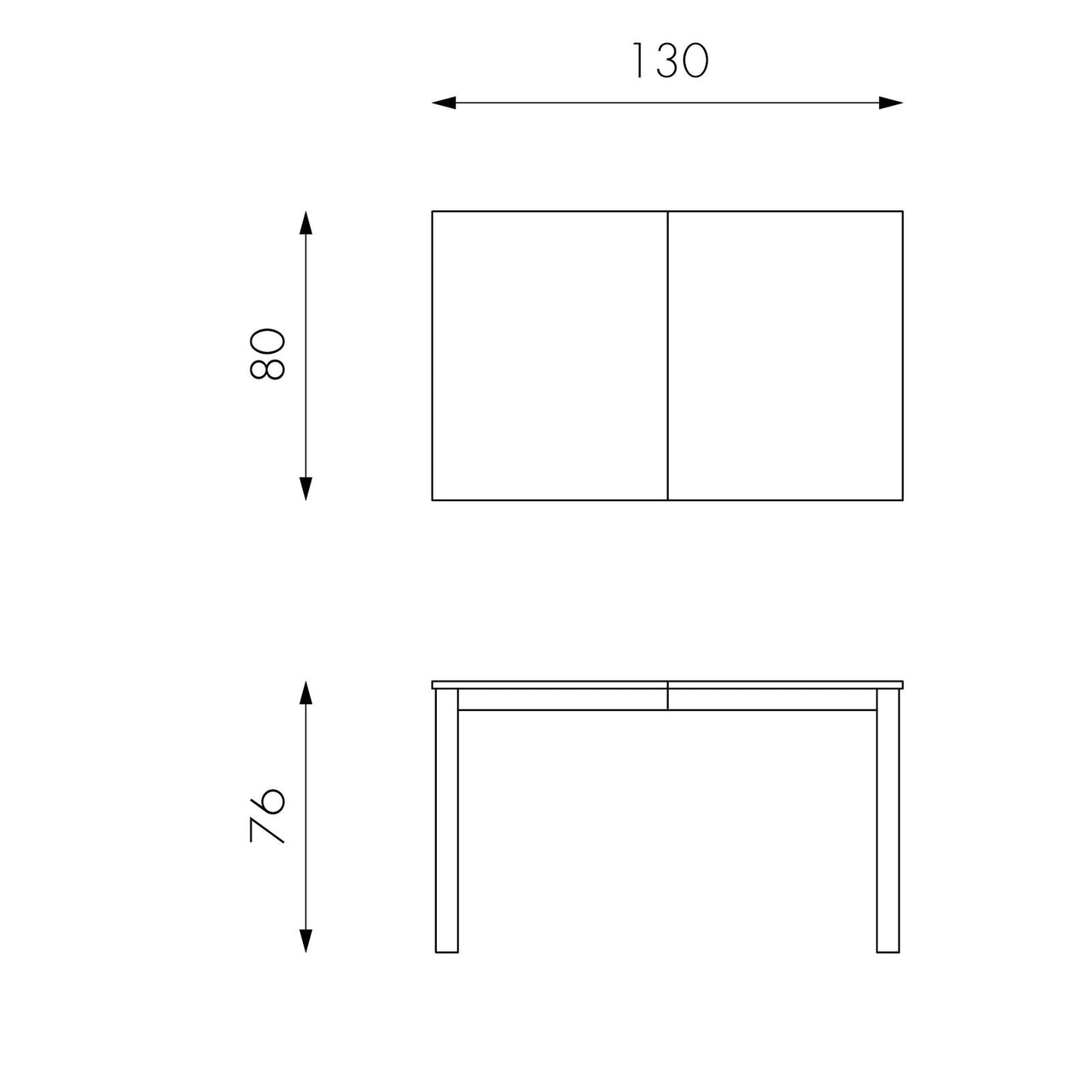 Ausziehbarer Tisch in Melamin hellgrau 130/210x80x76h cm