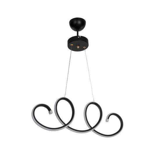 LED-Absetzlampe Adiale, schwarze Spirale MDL4441