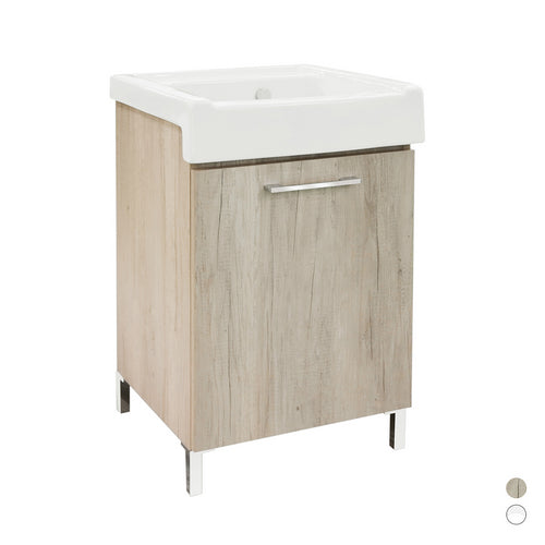 Waschschrank mit Keramikspüle - Classic weiß 50x50 cm