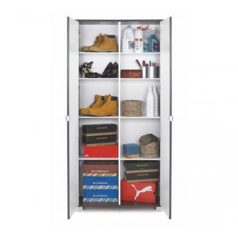 Mehrzweck-Gehäuse Zwei-Achs-Mol-Rot-Kränke, Bianco Cenere 83x29x h190 cm