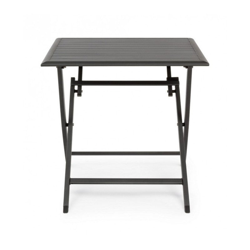 ELIN Anthrazitfarbener Aluminium-Klapptisch für den Außenbereich, 70 x 70 x 71 cm