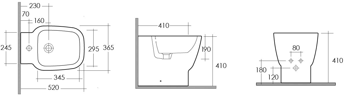 Bidet One Zurück an die Wand