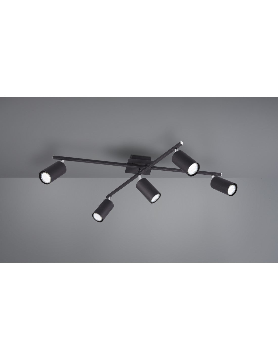 Deckenleuchte 5 verstellbare Strahler Marley Black Trio Lighting