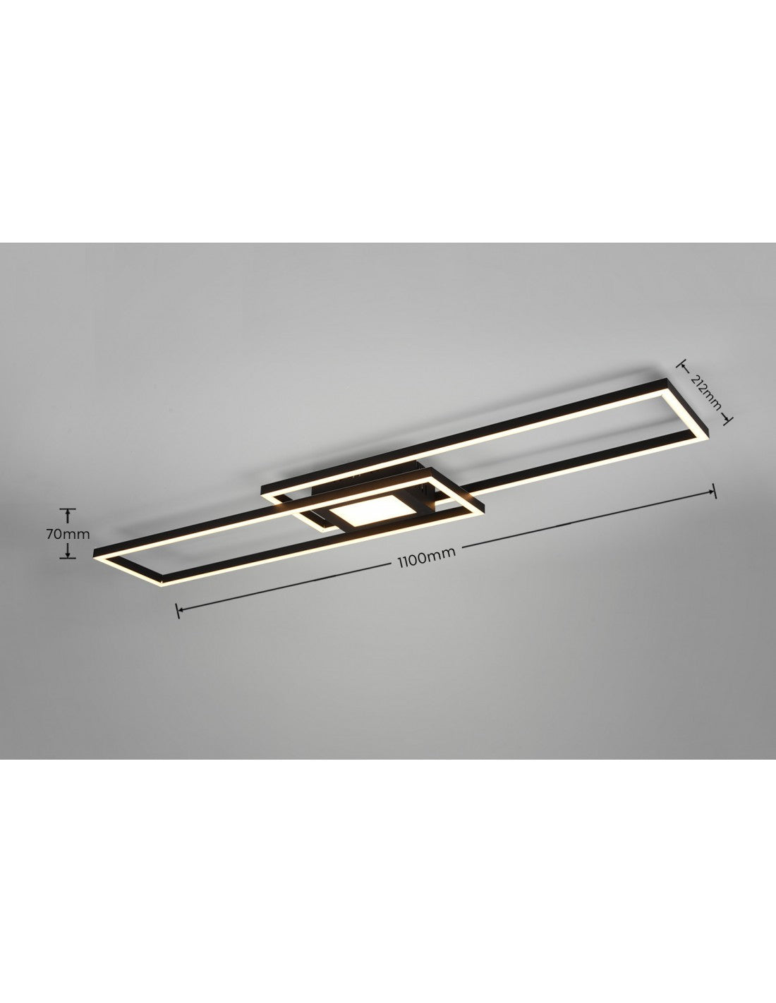 Bebauer Plafoner Rechtecke Rechtecke Doppelt Ausgabe Led Ganado Black Trio Lighting