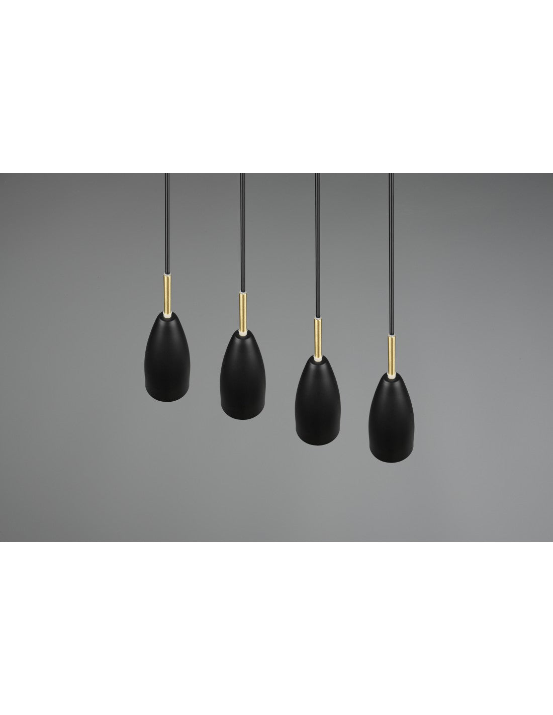 Isola Farin Linear Suspension 4 Lights Schwarz und Messing Trio Lighting