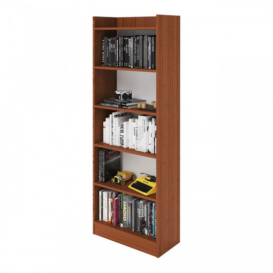 Antikes Walnuss-Bücherregal, Schrank aus Melaminholz, 6 Regale, H180 x 64 x 29 cm