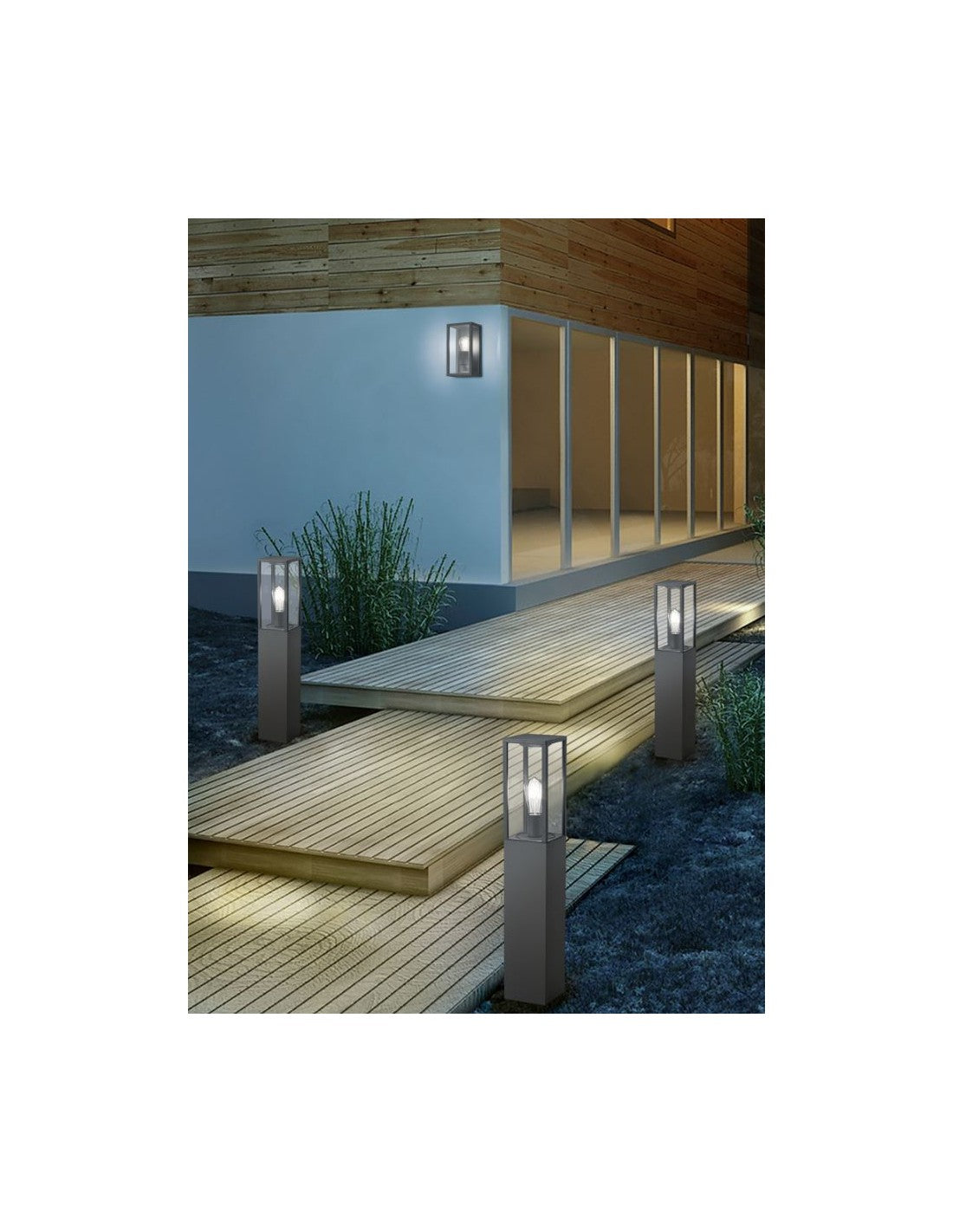 Hoher Außenpoller Garonne Anthrazit H80 cm Trio Lighting