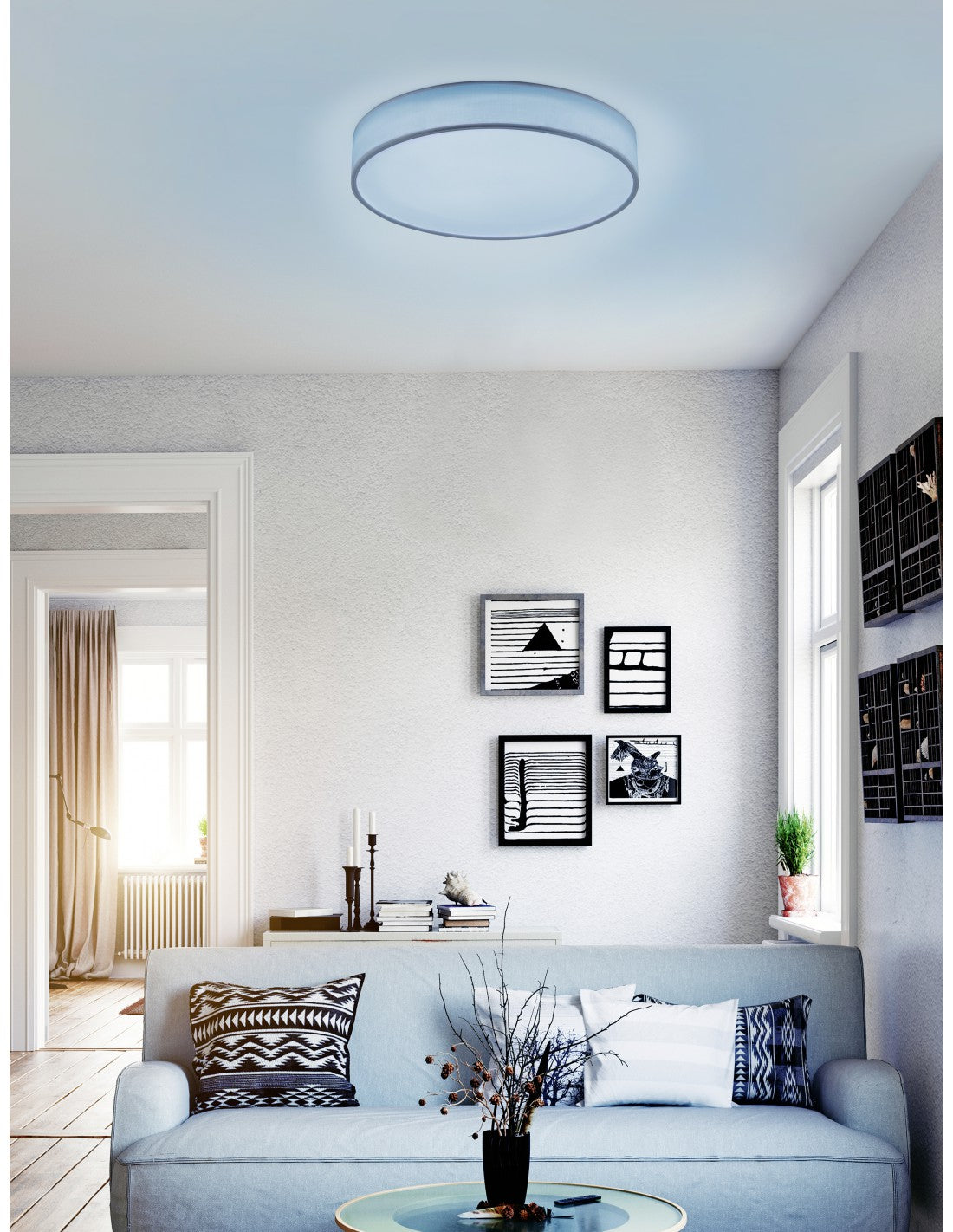 Plafonin Moderne Wiz Led RGB Dimmer Diamo Ø75 cm Trio Lighting