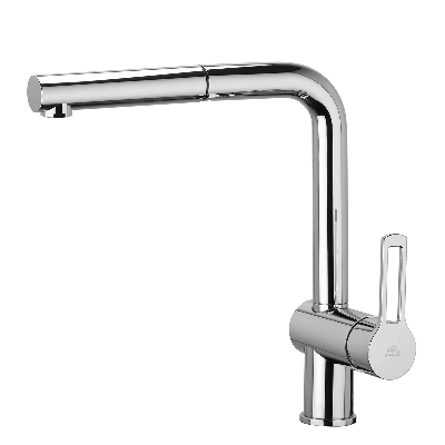 Spültischmischer mit ausziehbarer Brause – Linie Ringo, Chrom