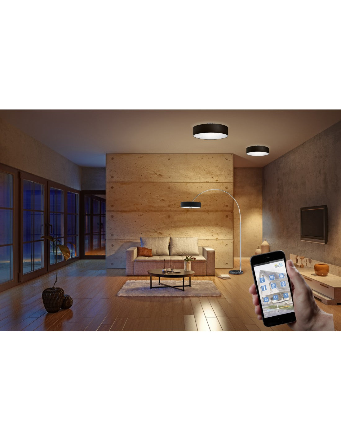 Hotel-Deckenleuchte 3xE27 Schwarzer Lampenschirm Ø50 cm Trio Lighting