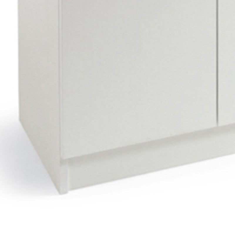 Weißer Mehrzweck-Schuhschrank aus Melaminholz, 2 Türen, H130 x 71 x 38 cm