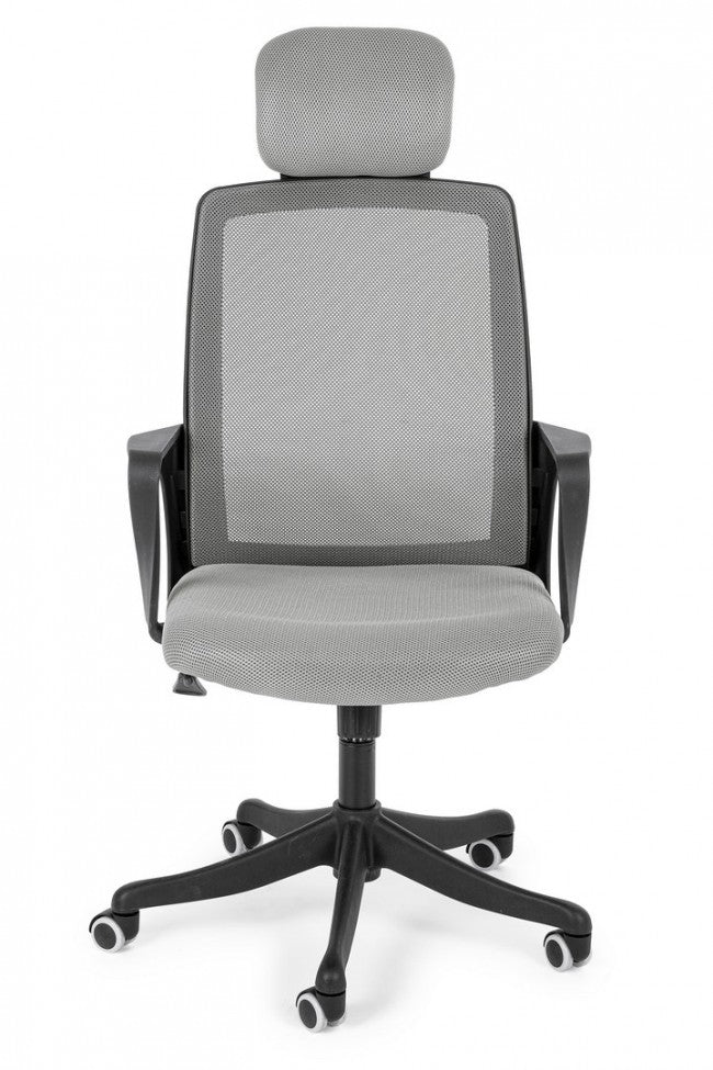 Bürostuhl mit grauen Stoffarmlehnen