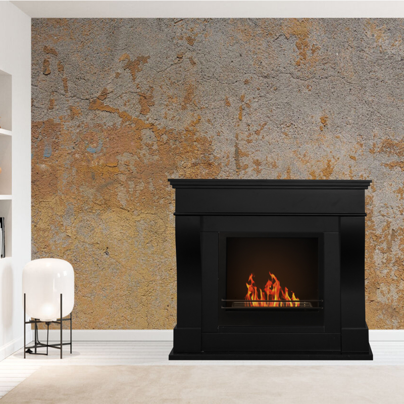 Bioethanol-Bioethanol-Bioethanol-Camino mit dem Boden WASHINGTON Schwarz L111 x P43 x H99