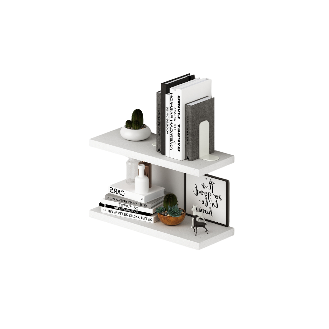 Paar weiße Regale weiße Farbe H2,2x60x23 cm