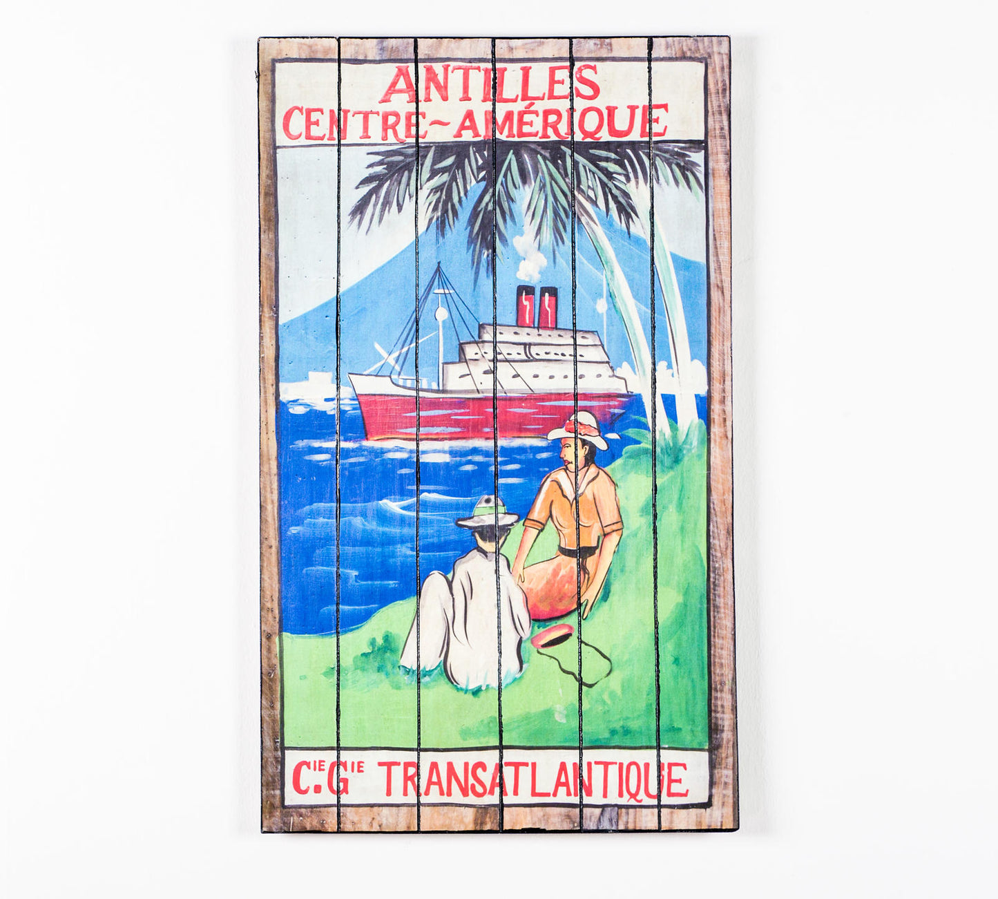 Druck auf Holz mit mehrfarbiger Leinwand 60x100 cm