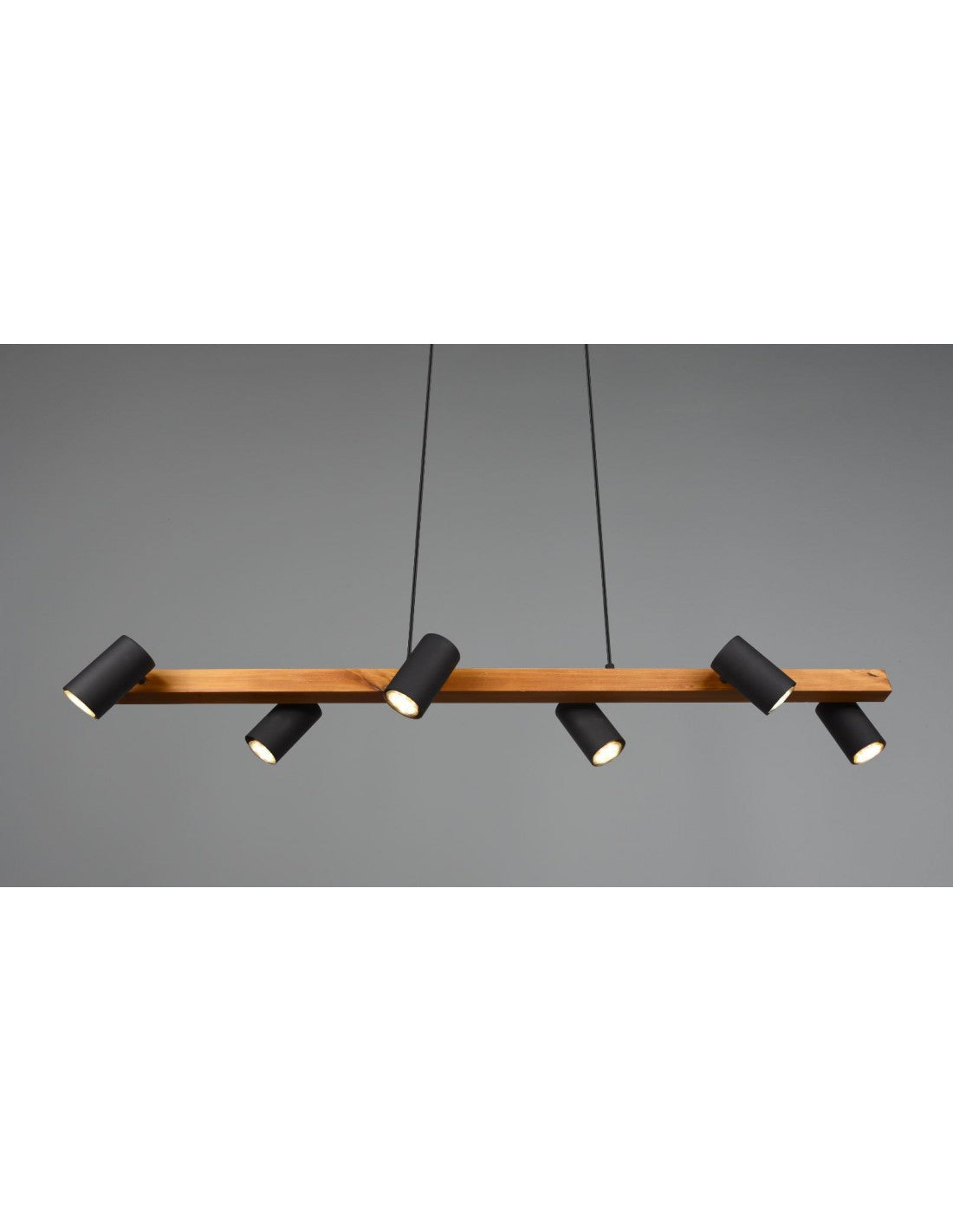 Lampadarial Leck 6 Spot Neri Cilindrische Orientable Marley Trio Lighting