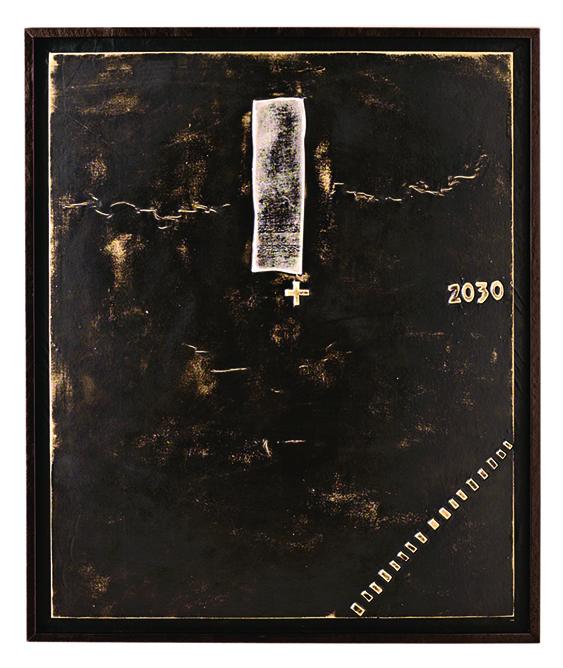 Öl auf mehrfarbiger Leinwand und Holzrahmen 100x120 cm