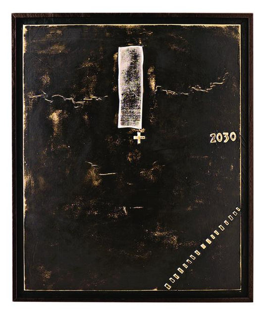 Öl auf mehrfarbiger Leinwand und Holzrahmen 100x120 cm