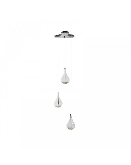 Perle STS rosafarbene Hängelampe aus Glas und Metall